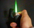 green flame matte black lighter