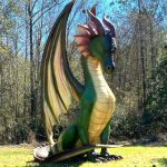 medieval winged dragon sculpture