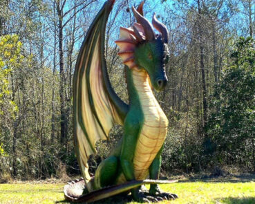 medieval winged dragon sculpture