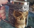 stainless steel skull coffee mug