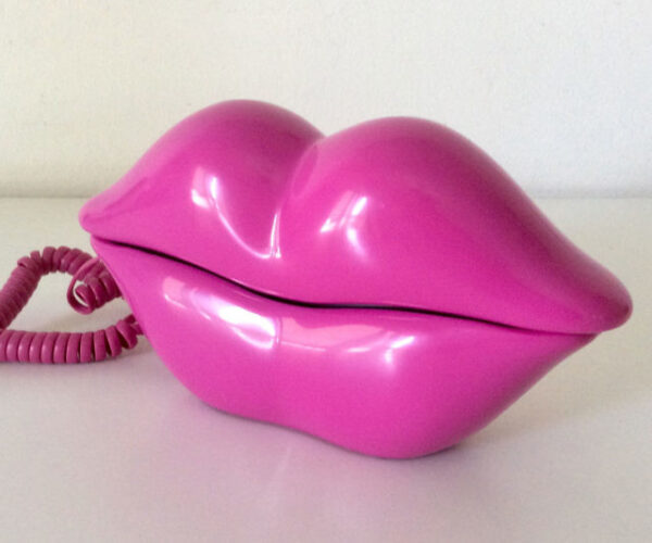 vintage hot pink lip phone